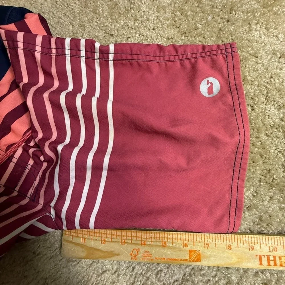 Vineyard Vines Board Shorts Mens 28 Pink‎ Navy Striped Swim Trunks Whale